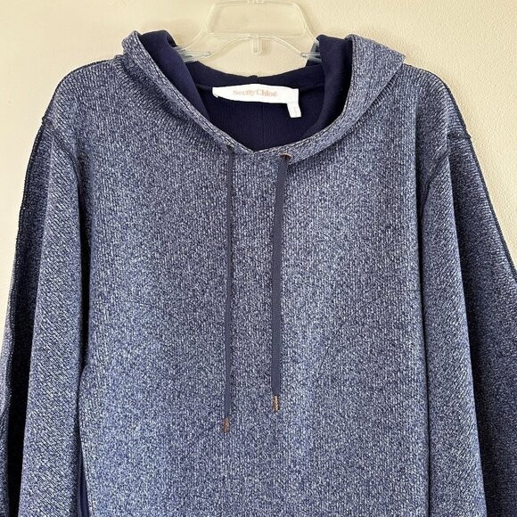 See by Chloe Blue Hooded Poncho, Small - Picture 3 of 13